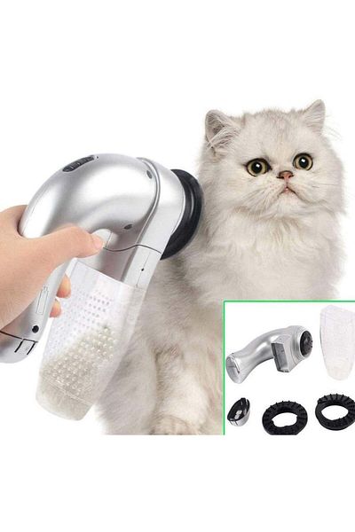divendi-ro Brush-brush vacuum cleaner for dogs and cats, cordless, with hair collection compartment, gray