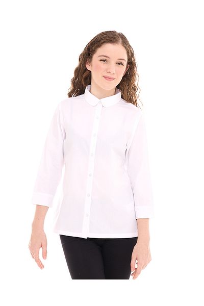 R&B White GIRLS WOVEN TOP 5-16Y