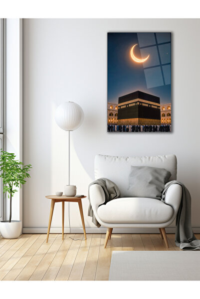 Altat Home Hilalin Işığında Kâbe Desenli Cam Tablo