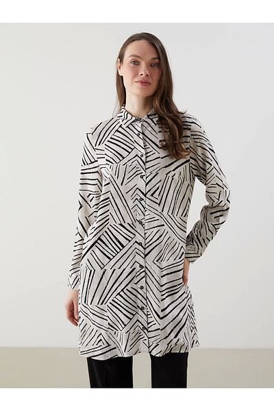 LC Waikiki Lcw Grace Beige Patterned Women's Shirt Tunic