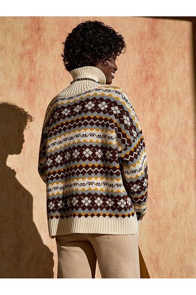 hidafashion Full Fisher Patterned Knitting Sweater