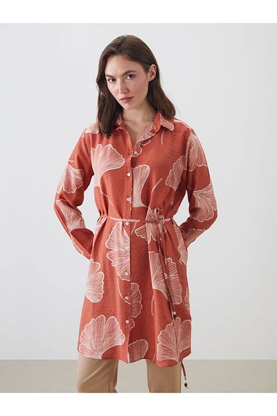 LC Waikiki Lcwaikiki Classic Red Patterned Women's Shirt Tunic