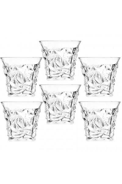 Raki Set 6 pahare sticla whisky Rock 255ml 9,8xh8,5cm