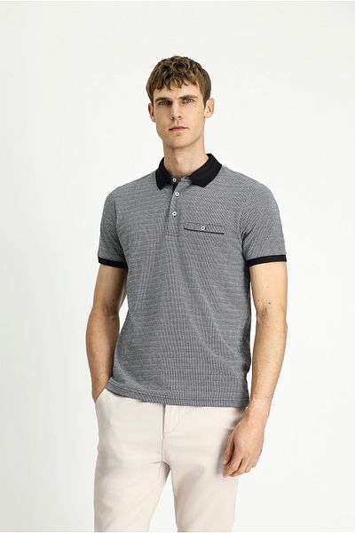 Kiğılı Regular Fit Patterned Cotton Pocket Polo Neck T-Shirt