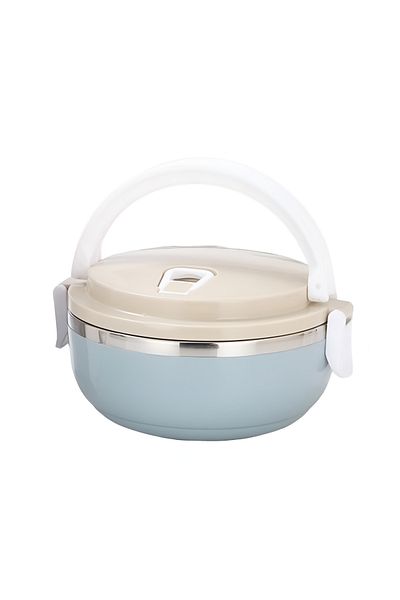 Briggs Food container, lunch box, 700 ml, stainless steel, vent valve, airtight closure, blue