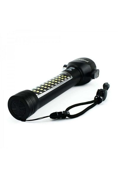 divendi-ro Hand-held LED flashlight with multiple functions, range 200m, 10W