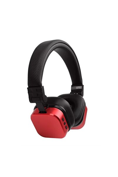 divendi-ro Căști wireless over-ear, stereo HiFi, efect metalic, pliabile, roșu-negru