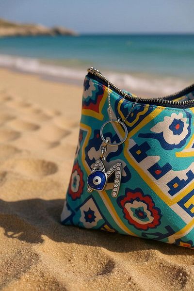 Revello Keychain Evil Eye Beaded Letter m Gift,