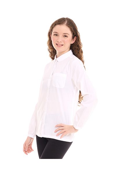 R&B White GIRLS WOVEN TOP 5-16Y