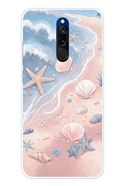 TechTree Redmi 8 Uyumlu Sahil Deniz Kabuğu Şeffaf Silikon Kılıf
