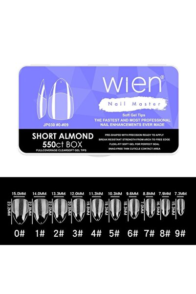 Wien Nail Master Yeni Nesil Protez Tırnak Jel Tips Soft Gel Tips Short Almond...