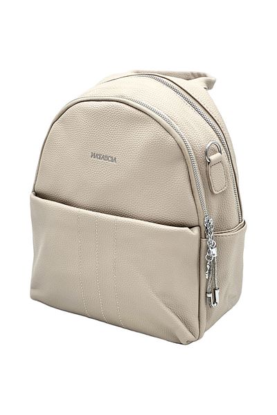 Micutz Rucsac dama Casual din Piele Ecologica, Charms, Curea Umar Detasabila, Maner, 28x25x10 cm, Nude