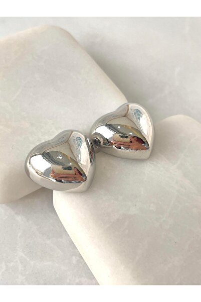 HME Paslanmaz Çelik Bombeli Kalp Küpe