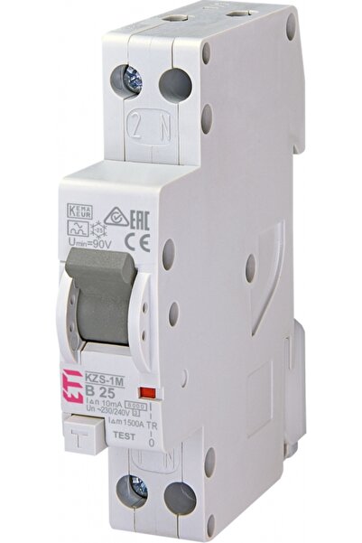 Eti Intreruptor diferential RCBO, 1 modul, 1P+N, 25A, 10mA, 6kA, curba B, tip...