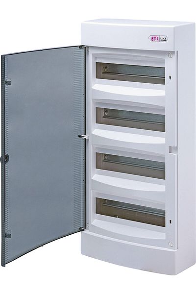 Eti PVC enclosure, 48 modules, surface-mounted, IP40, transparent door, 001101020,