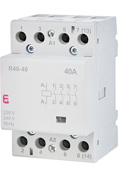 Eti Modular contactor, three-phase, 40A, 4 NO contacts, coil voltage 230V AC, 002463410,