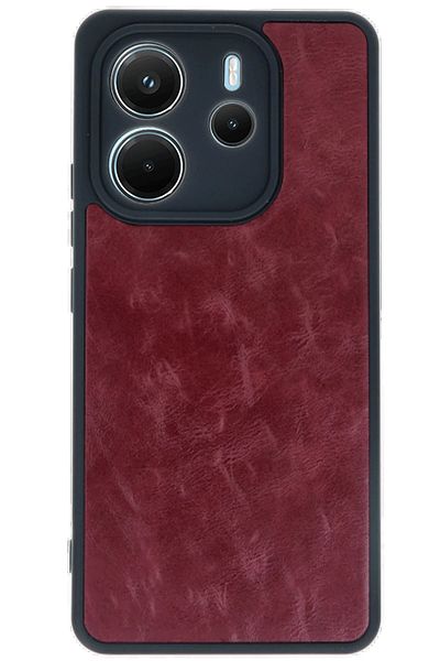 CepteToptan حافظة هاتف Xiaomi Redmi Note 14 4G من الجلد - أحمر كلاريت - MKİ1081-5296