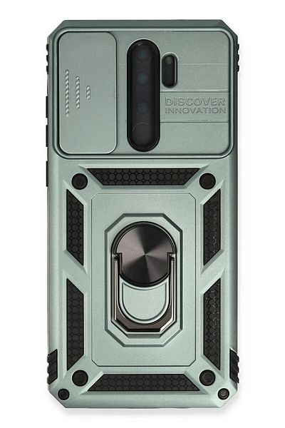 CepteToptan حافظة هاتف Xiaomi Redmi Note 8 Pro من السيليكون مع حلقة عدسة Pars - أخضر - MKİ1816-1699