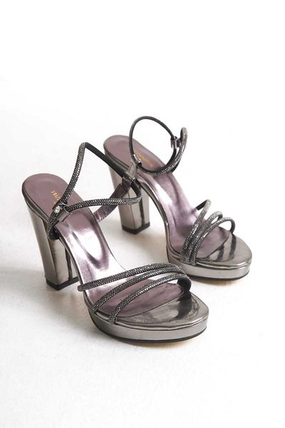 AYDOĞDU by ünal Stone Baretted Thick Heel Evening Shoes