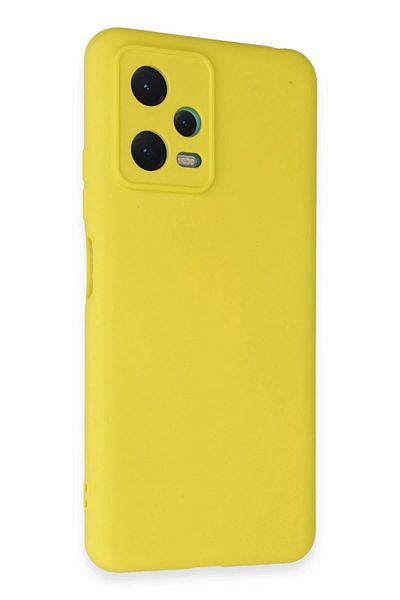 CepteToptan حافظة هاتف Xiaomi Redmi Note 12 5G من السيليكون المخملي الداخلي - أصفر - MKİ7158-7136