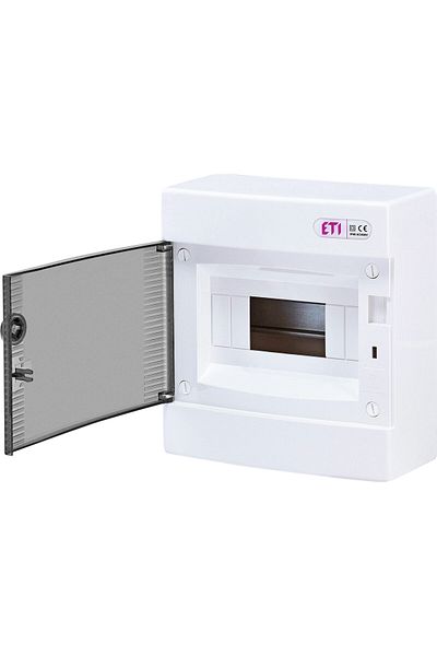 Eti PVC enclosure, 8 modules, surface-mounted, IP40, transparent door, 001101000,