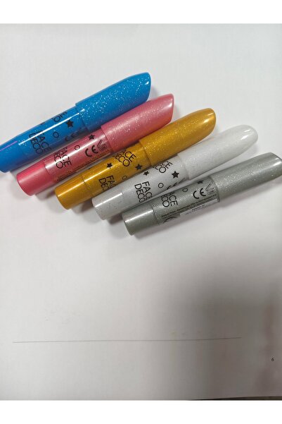 pialbatro Amos Yüz Boyama Metalik Simli Yüz Boyama Kalemi 5 Li