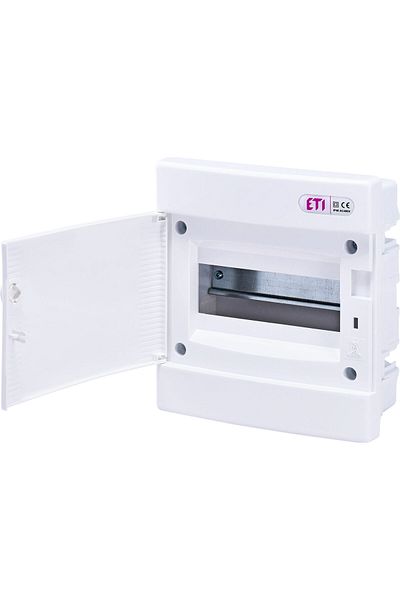 Eti PVC enclosure, 8 modules, recessed, IP40, white, white door, 001101014,