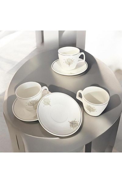 partridge store Platinum Gilded Porcelain Turkish Coffee Cup Set of 6