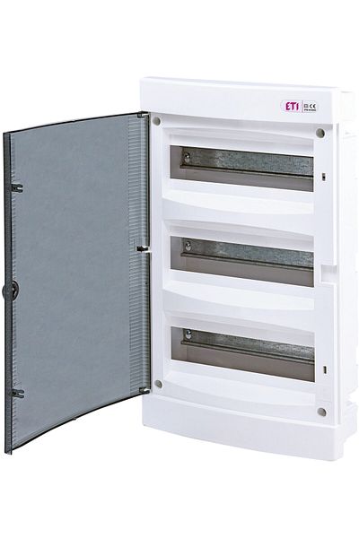 Eti Cofret PVC, 36 module, incastrat, IP40, alb, usa transparenta, 001101013,