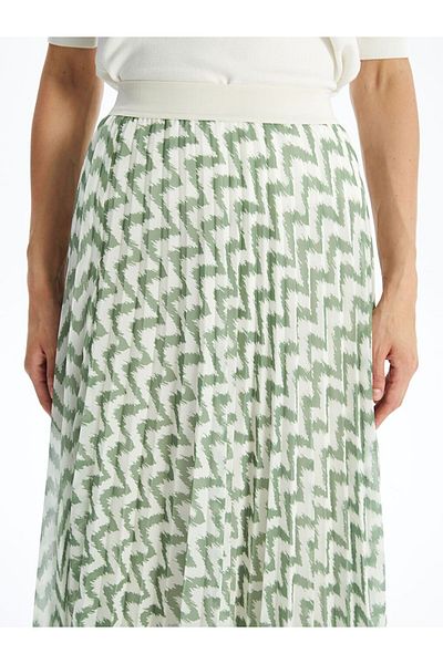 LC Waikiki LCW Modest Elastic Waist Comfortable Fit Patterned Women's Skirt