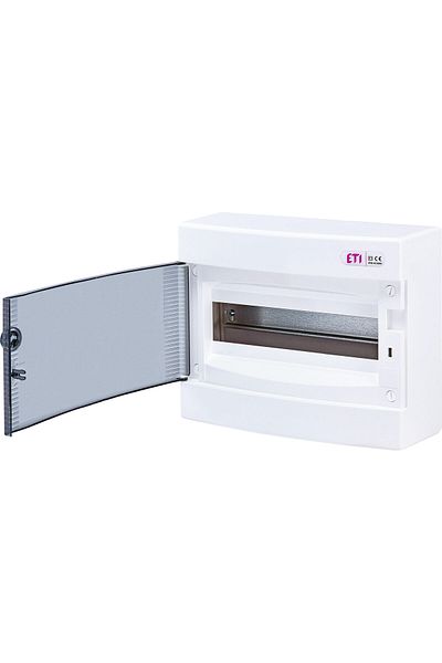 Eti PVC enclosure, 12 modules, surface-mounted, IP40, transparent door, 001101001,