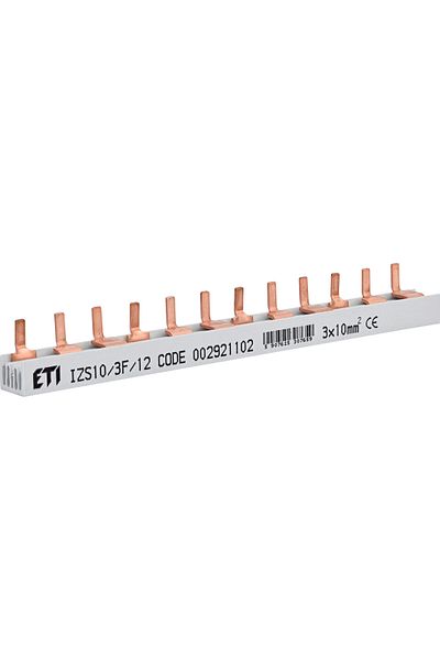 Eti Busbar 12 module, tip pin, 3P, 100A, IZS10, 002921102,