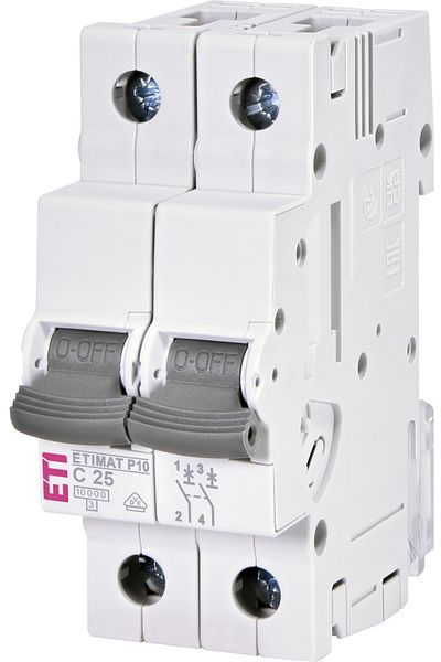 Eti Circuit breaker MCB, 2P, 25A, 10kA, Curve C, ETIMAT P10, 001901232,