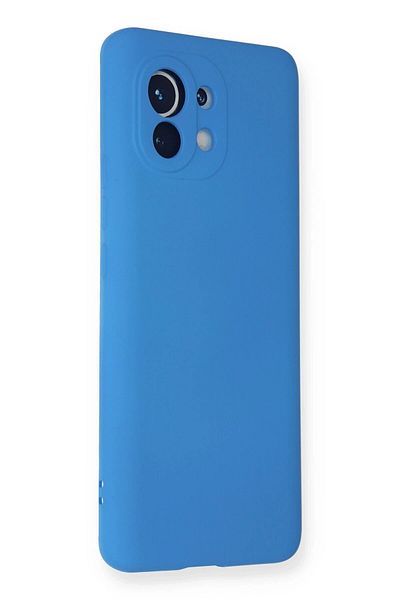 CepteToptan حافظة هاتف Xiaomi Mi 11 من السيليكون المخملي الداخلي - أزرق - MKİ9951-2543