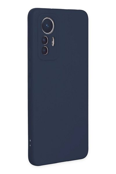 CepteToptan حافظة هاتف Xiaomi Mi 12 Lite مصنوعة من السيليكون المخملي الداخلي - أزرق داكن - MKİ5082-4822