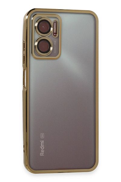 CepteToptan جراب هاتف Xiaomi Redmi 10 5G من السيليكون مع عدسة - ذهبي - MKİ4339-8948