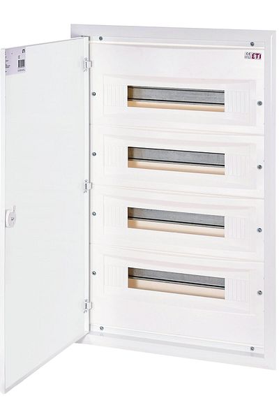 Eti PVC enclosure, 72 modules, recessed, IP40, white, white metal door, 001101214,