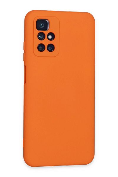 CepteToptan حافظة هاتف Xiaomi Redmi 10 2022 مصنوعة من السيليكون المخملي الداخلي - برتقالي - MKİ7487-5637
