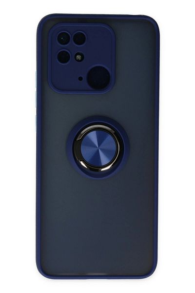 CepteToptan حافظة هاتف Xiaomi Poco C40 من السيليكون مع حلقة مونتريال - أزرق داكن - MKİ4252-4728
