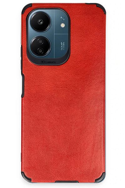 CepteToptan حافظة هاتف Xiaomi Redmi 13C حلقة جلد سيليكون - أحمر - MKİ7022-7686