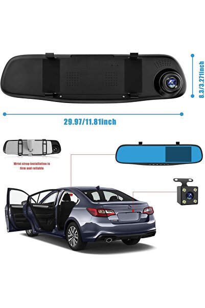 divendi-ro Car rear-view mirror camera, touch screen, FullHD front-back recording