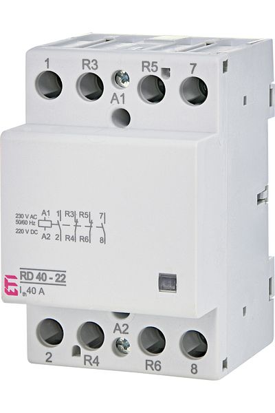 Eti Modular contactor, 40A, 2 NO contacts / 2 NC contacts, coil voltage 230V AC/DC, 002464022,