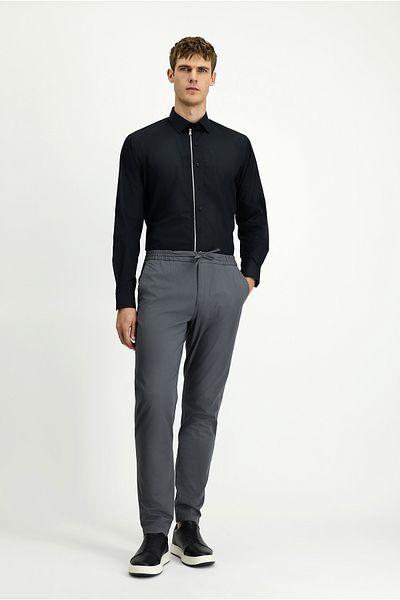 Kiğılı Long Sleeve Regular Fit Zippered Cotton Shirt