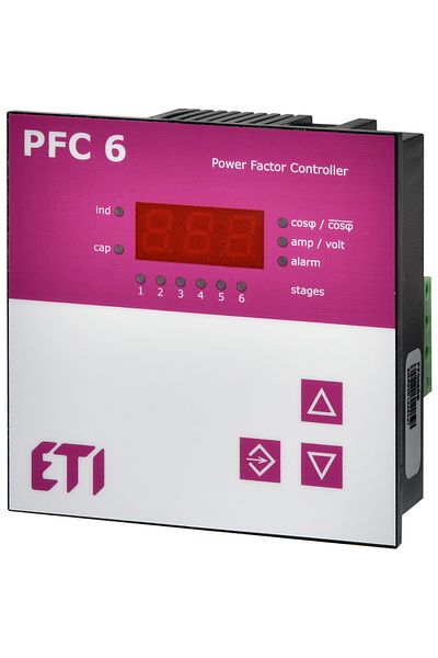 Eti Capacitor bank controller, Cos-Fi Regulator, 6 outputs, PFC 6 RS, 004656905,