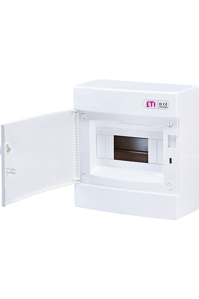 Eti PVC enclosure, 8 modules, surface-mounted, IP40, white door, 001101005,
