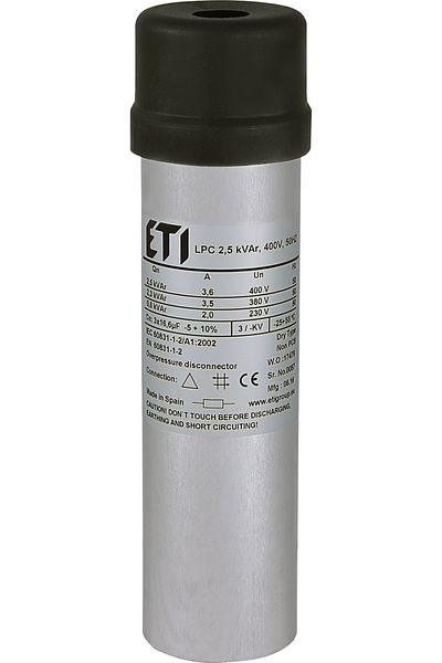 Eti Capacitor 2.5kVAr, Dry Type, 400V, 50Hz, Capacity 3x16.6Uf, 004656702,
