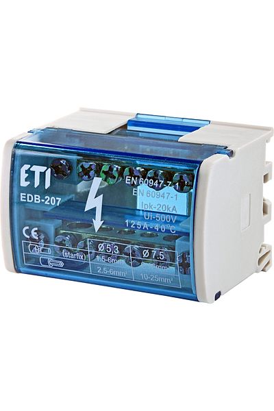 Eti Distribution block, 2 rows x 7 terminals, EDB-207, 001102300,