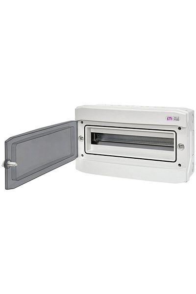 Eti Cofret PVC, 18 module, aplicat, IP65, gri, usa transparenta, 001100350,