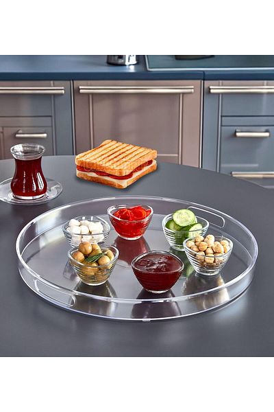 Ayshe Home Concept Transparent Presentation Fan |   Large Size Cake and Dessert Service Maxi Cake Dish Mega Size