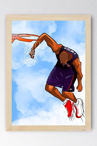 Saturn Vince Carter Framed Painting - Basketball Nba Poster Painting